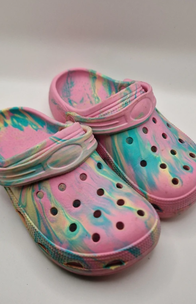 Girls pink & blue clogs