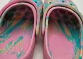 Girls pink & blue clogs