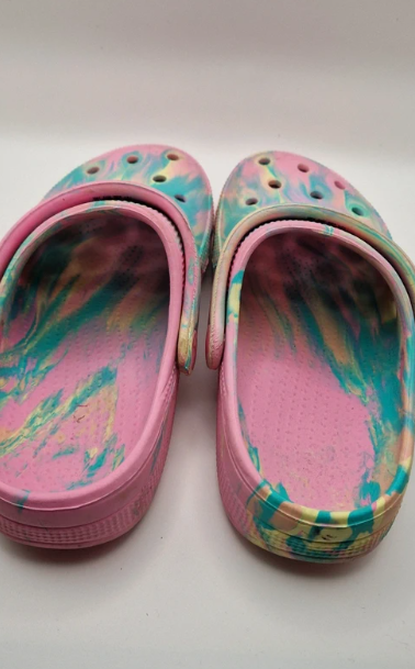Girls pink & blue clogs