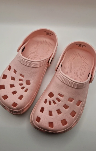 Princess Stardust pink moulded EVA clogs